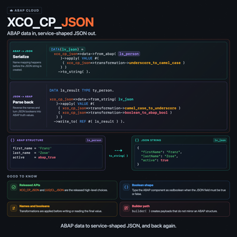 Four Ways to Do JSON in ABAP infographic